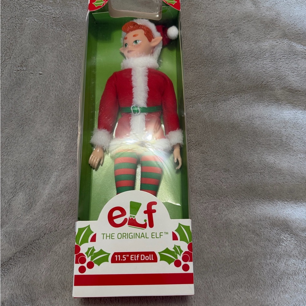 ELF Festive Red and Green Doll new in box